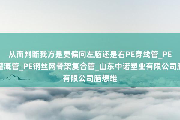 从而判断我方是更偏向左脑还是右PE穿线管_PE农田灌溉管_PE钢丝网骨架复合管_山东中诺塑业有限公司脑想维